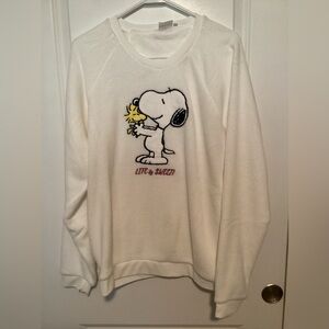 Snoopy & Woodstock  Fleece Embroidered Sweatshirt XL - NWOT